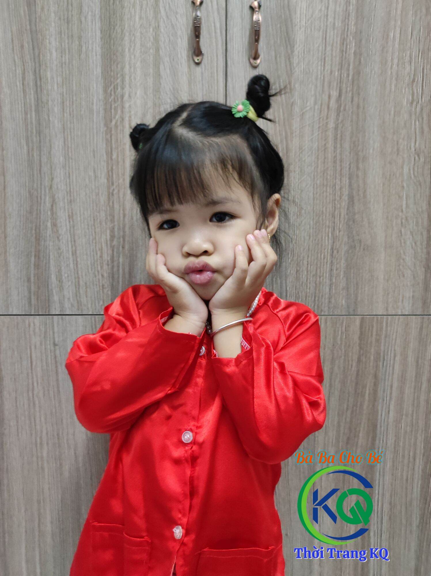 Bà Ba Cho Bé (8-45kg) - Bộ Dài Màu Trơn Vải Phi Lụa