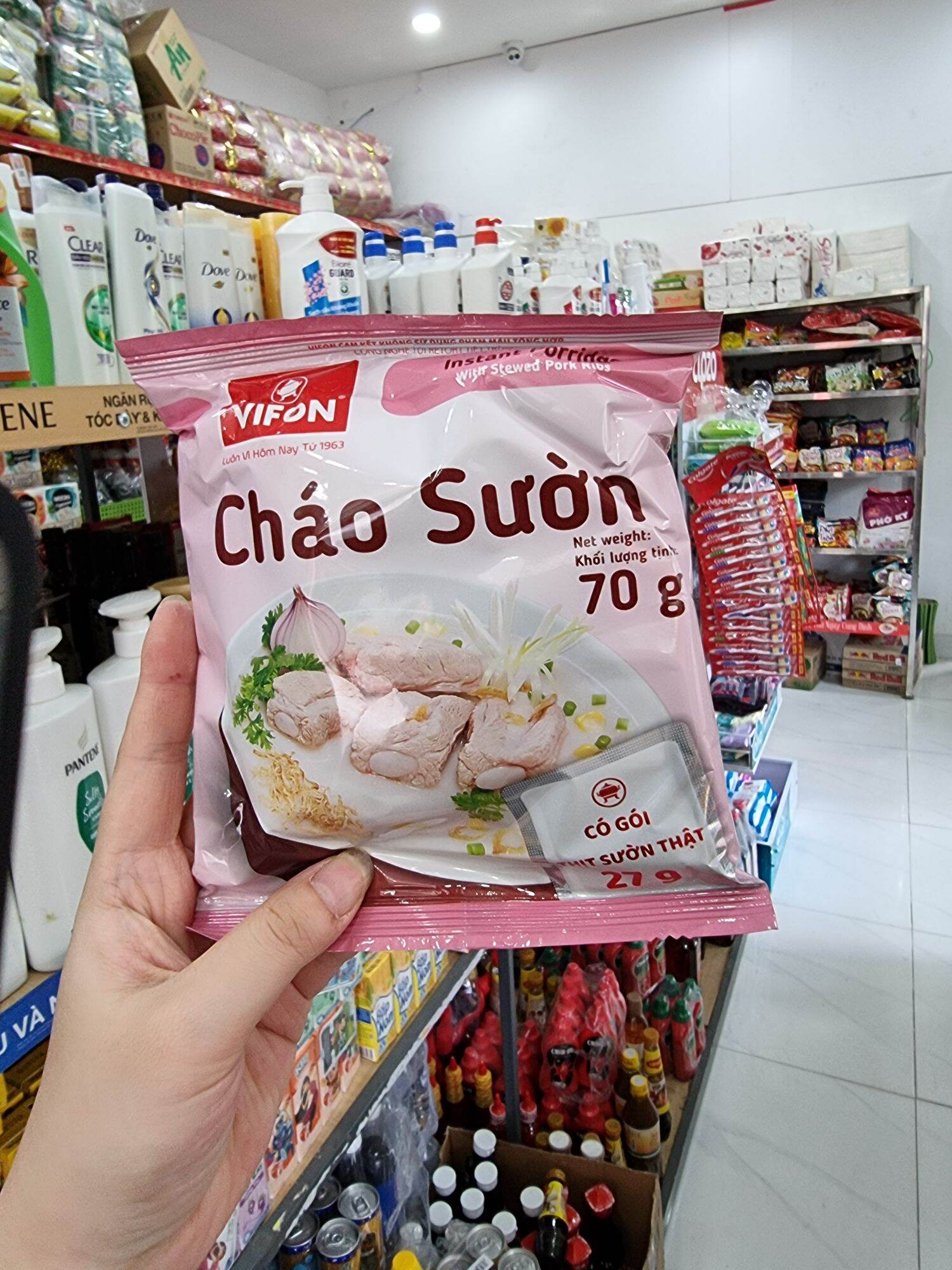Thùng 50 gói cháo sườn Vifon có gói thịt sườn thật