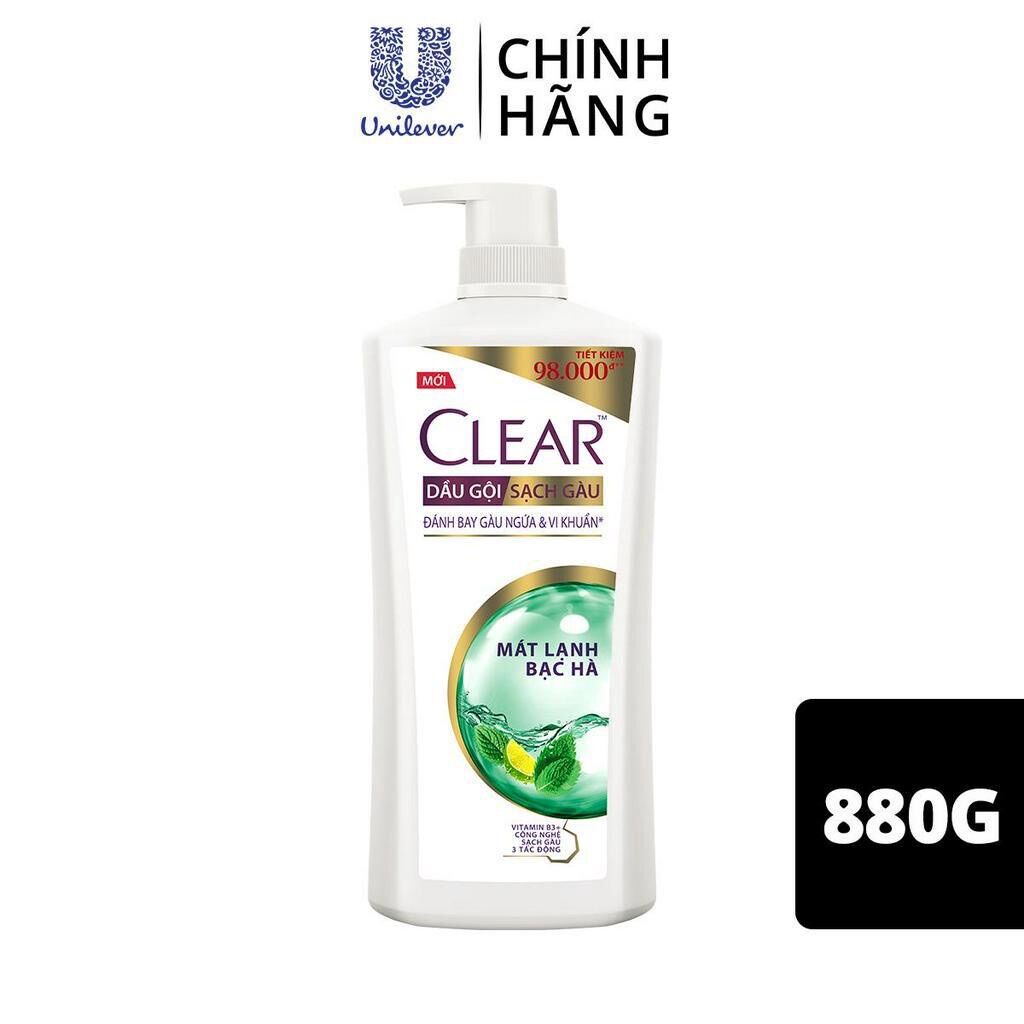 Dầu gội sạch gàu đánh bay gàu ngứa & vi khuẩn Clear 880gr