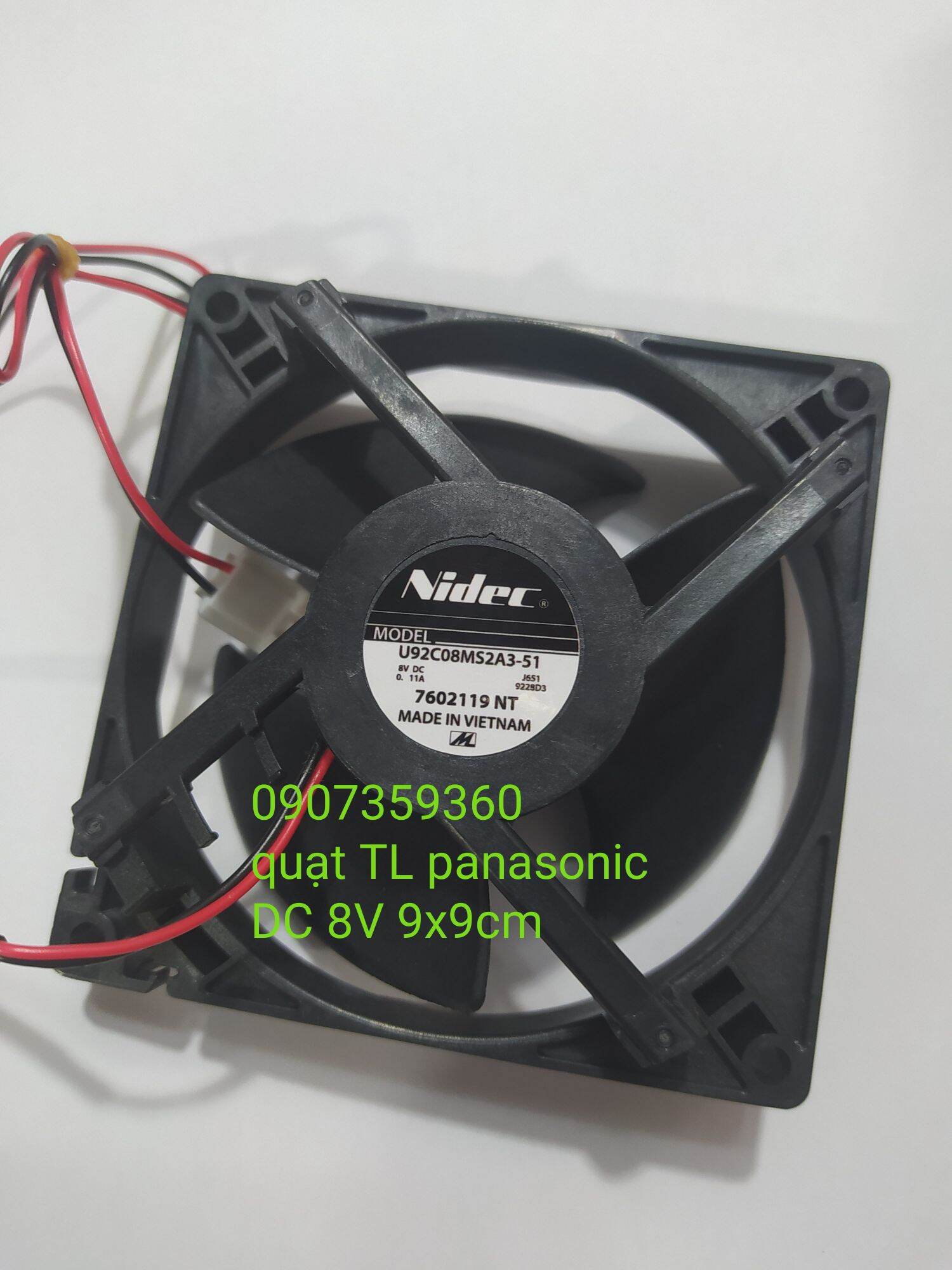 quạt tủ lạnh Panasonic DC 8v chính hãng 9x9cm