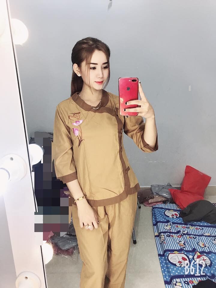 Đồ Lam Đi Chùa - Mẫu Kate Tim Phối