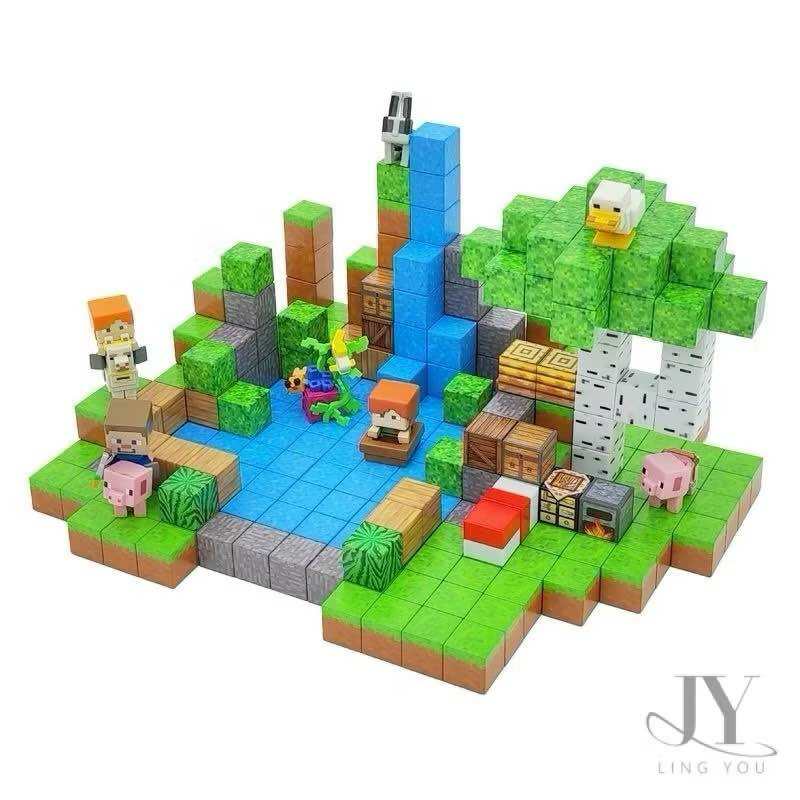 Mô Hình Lắp Ráp Minecraft Từ Các Khối Nam Châm Block Minecraft Nam Châm Đồ Chơi Xây Dựng Các Khối Nam Châm Minecraft