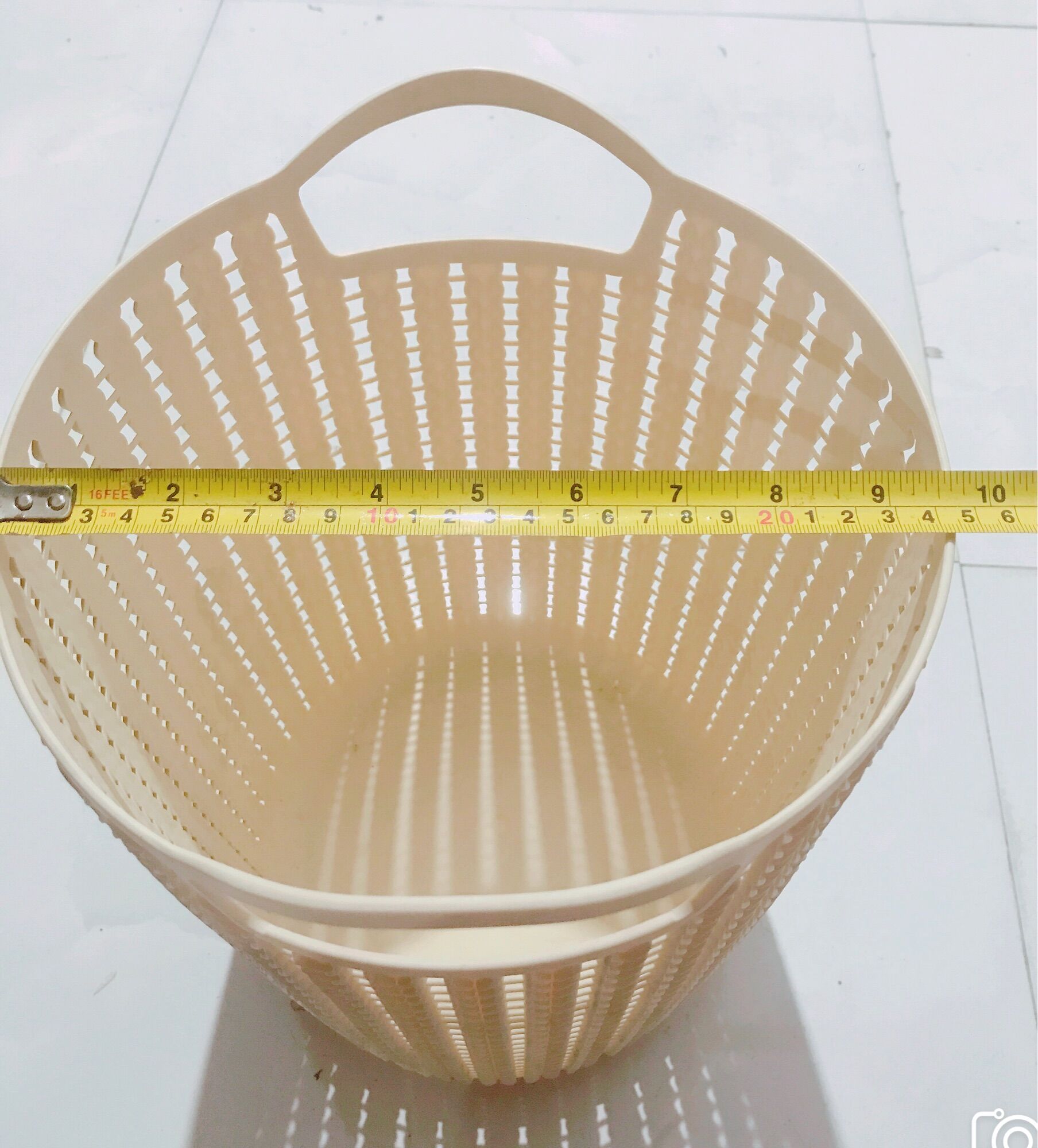 Sọt nhựa đa năng đan mây mầu kem