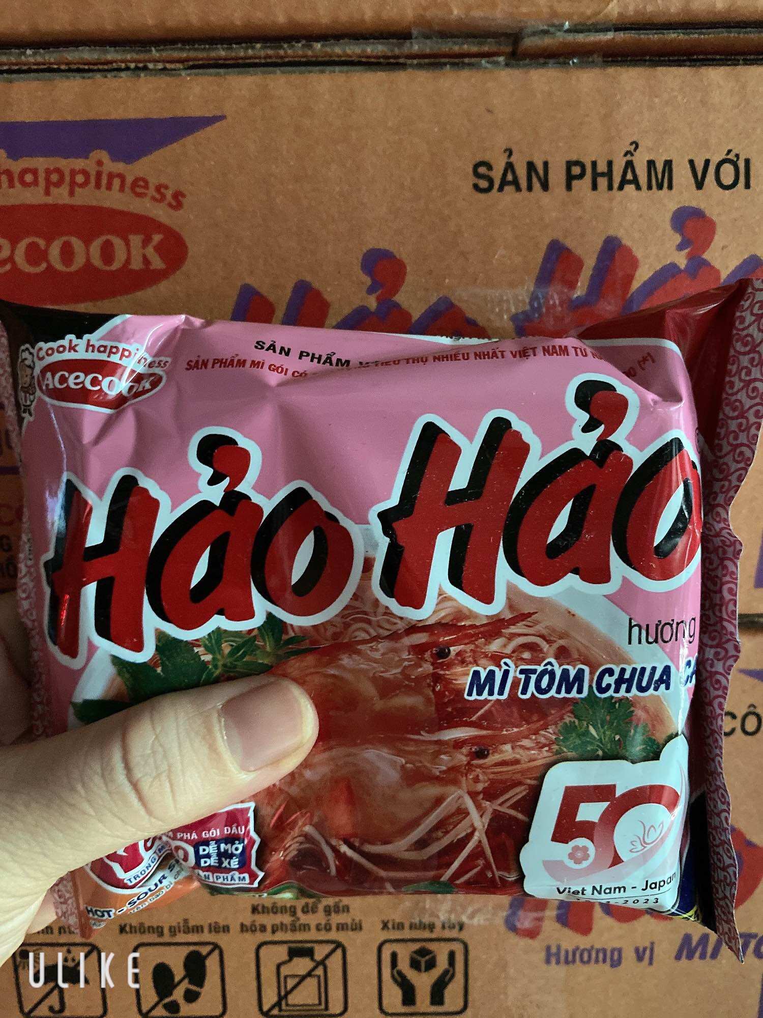 Thùng 30 gói mì HẢO HẢO CHUA CAY gói 75gr
