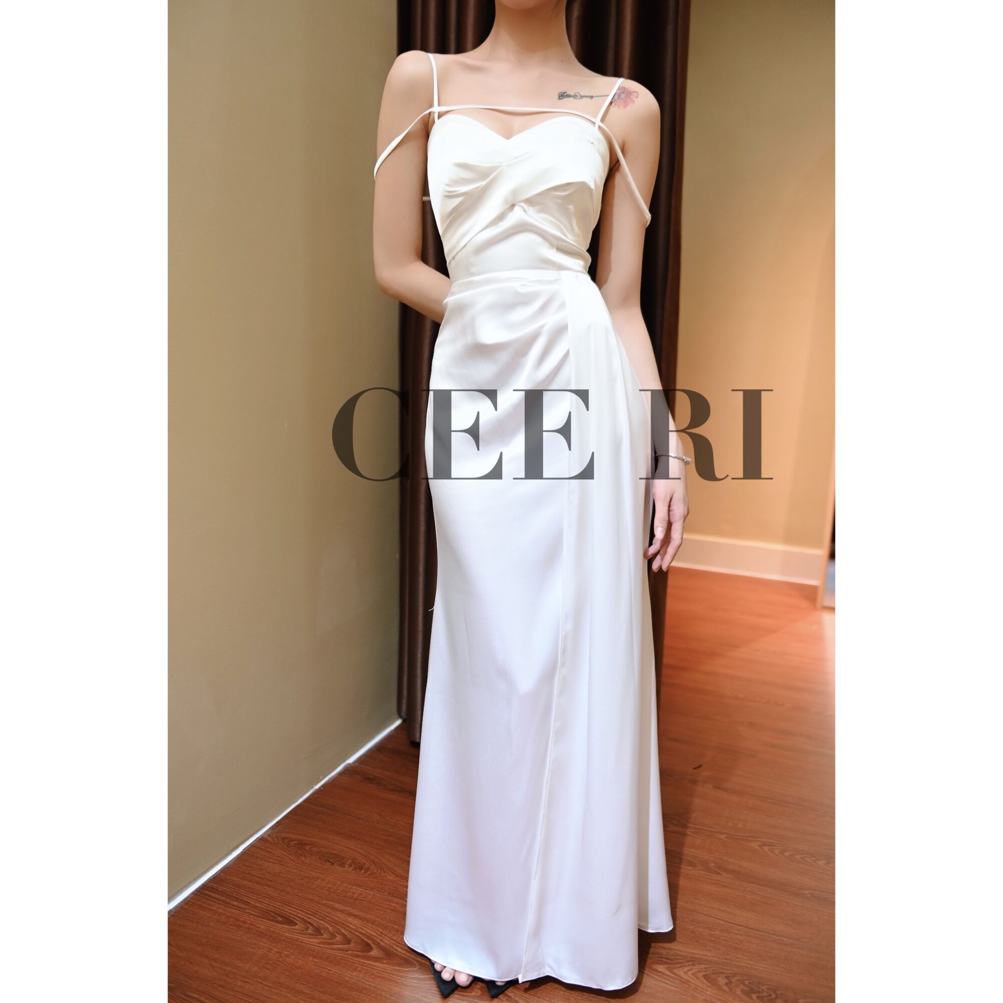 ( ẢNH THẬT - CHÍNH CHỦ CEERI ) Đầm lụa đen sang trong quý phái