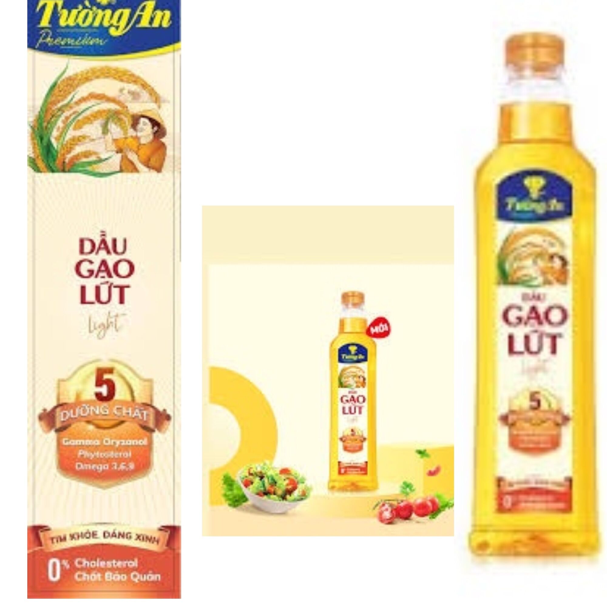 Dầu ăn cao cấp Tường An gạo lứt light chai 1l