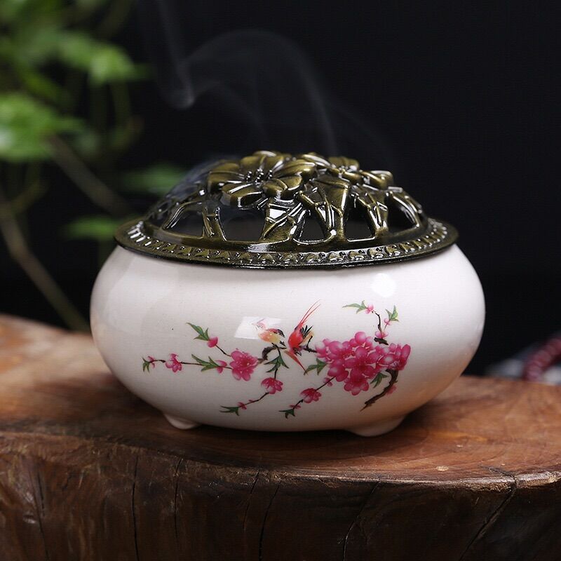 Lư xông trầm hương bằng gốm sứ cao cấp, dụng cụ đốt trầm hương