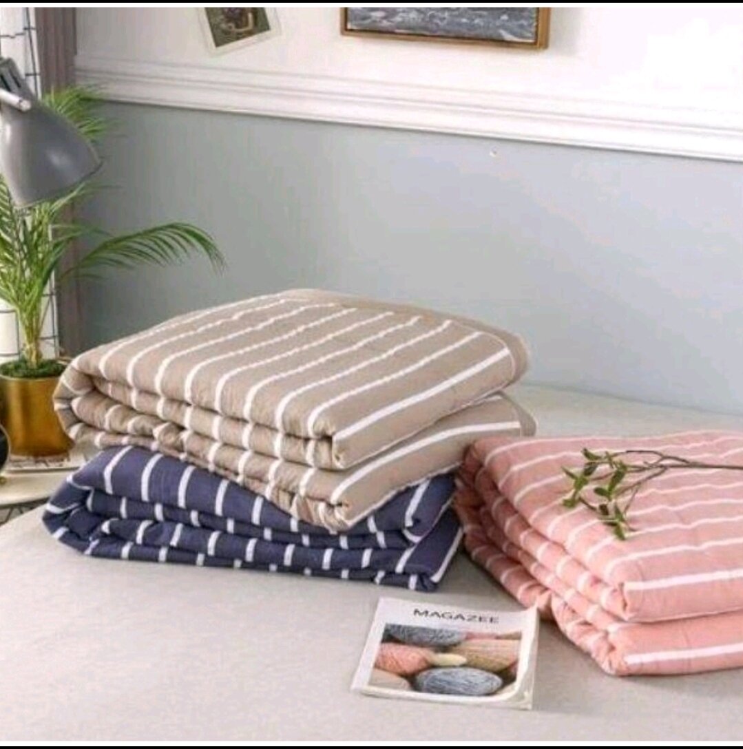 Chăn hè thu cotton đũi kẻ muji nhật bản. mẫu mới 2022