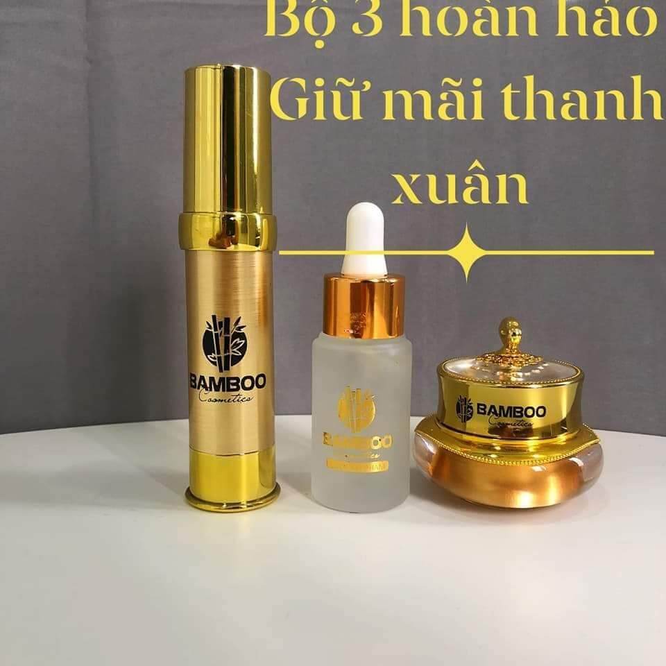 Bộ 3 sản phẩm : Kem face bamboo, sửa rửa mặt, serum tái tạo da