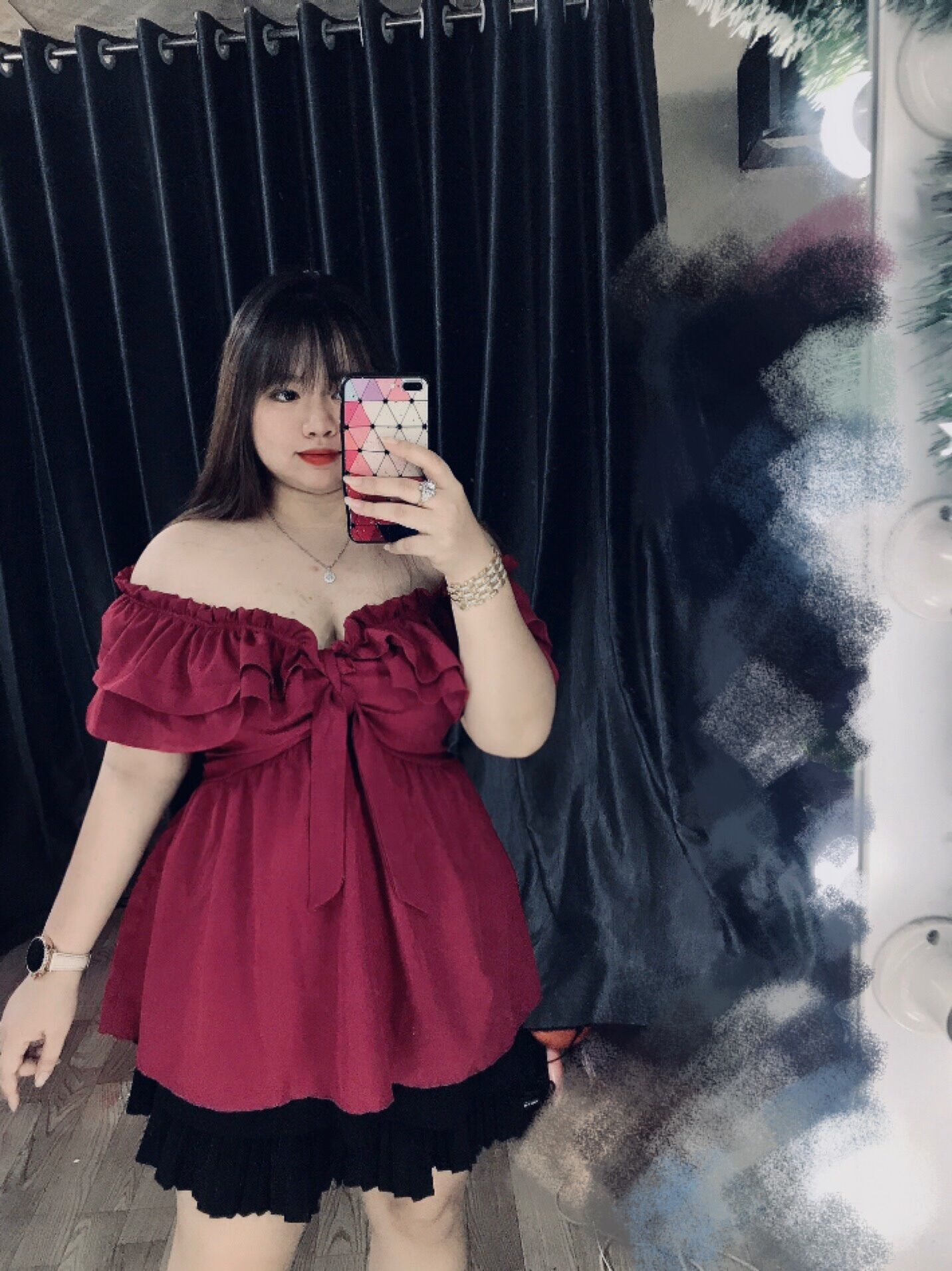 [Bigsize 60-90kg] Áo trễ vai thắt dây