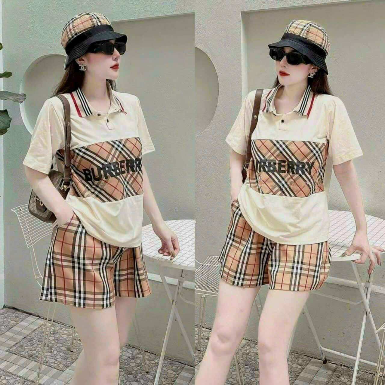 Sét bộ short cotton phối 3d thêu cao cấp