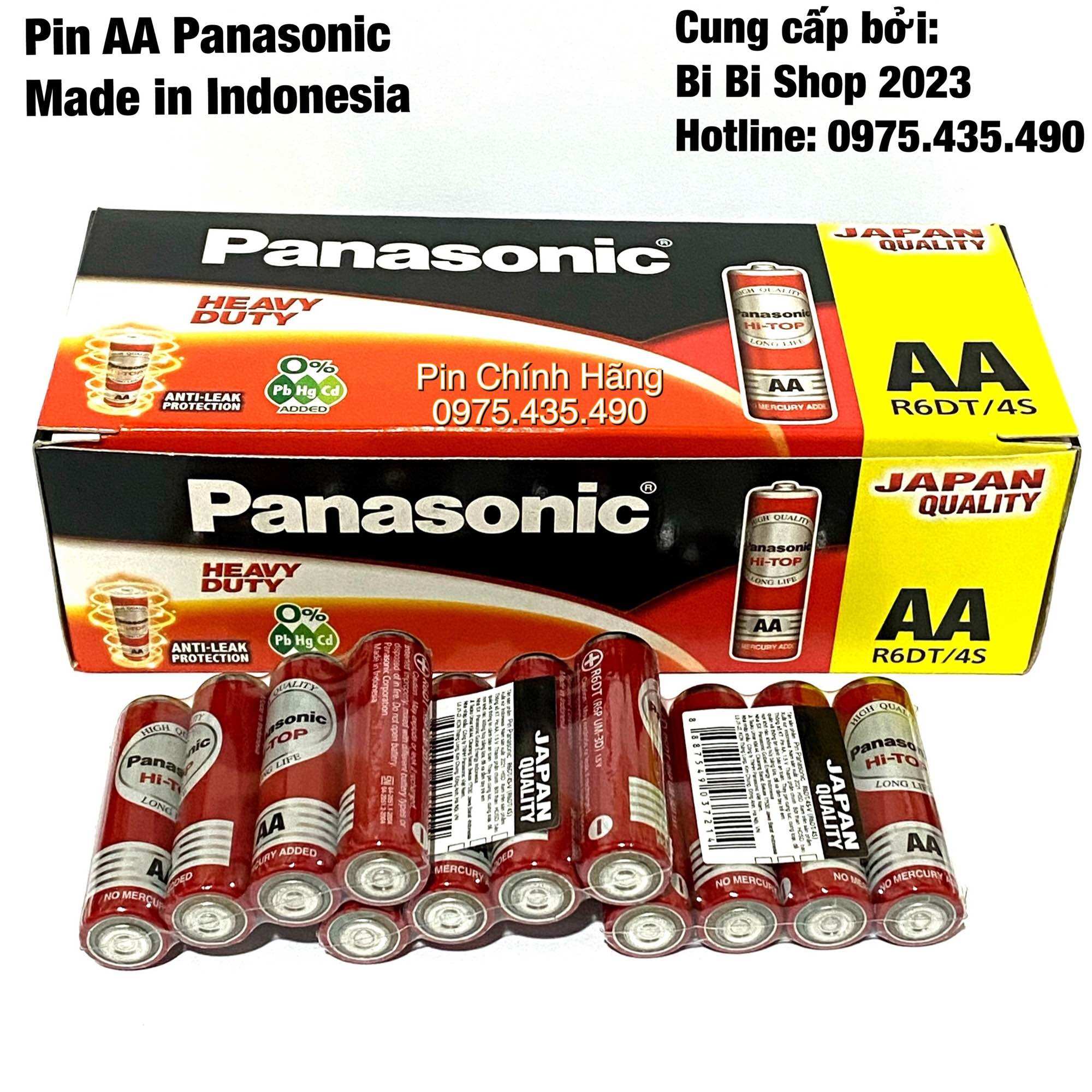 Pin AA Panasonic R6DT/4S Hộp 60 Viên Made in Indonesia Hàng Chính Hãng