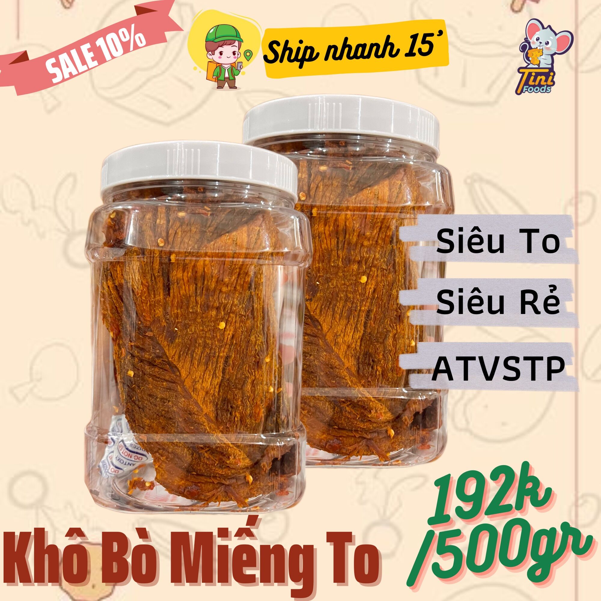 Khô bò miếng to siêu tiết kiệm 100% atvstp