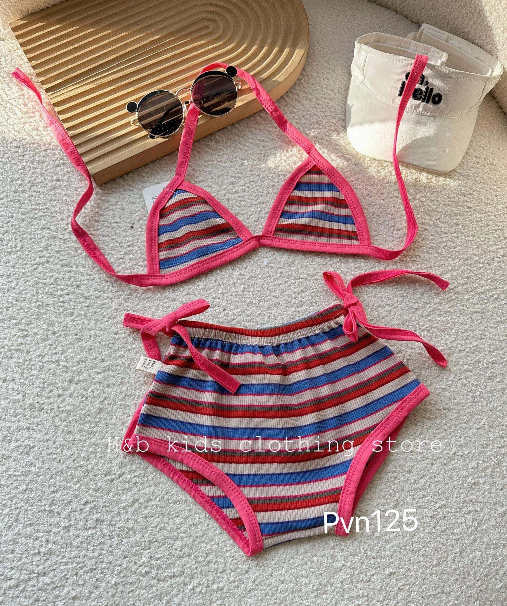 Đồ Bơi Thổ Cẩm Xinh 2 Mảnh Cho Bé Gái |Bikini Cho Bé Diện Hè (10-40kg)