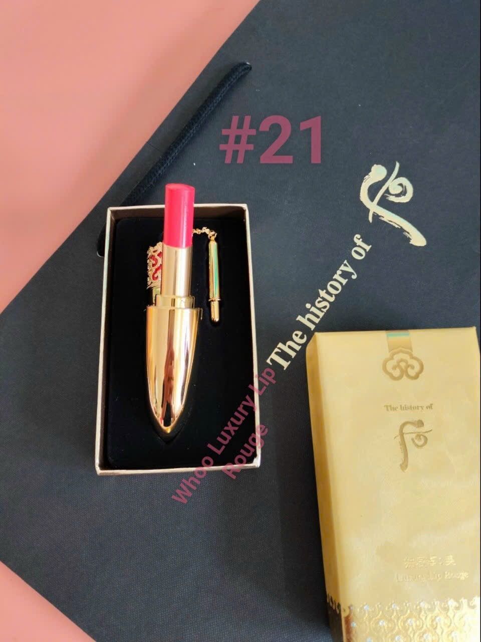 Son môi whoo hoàng hậu cao cấp màu 21 hồng cam - whoo mi luxury lip rouge thỏi 6g