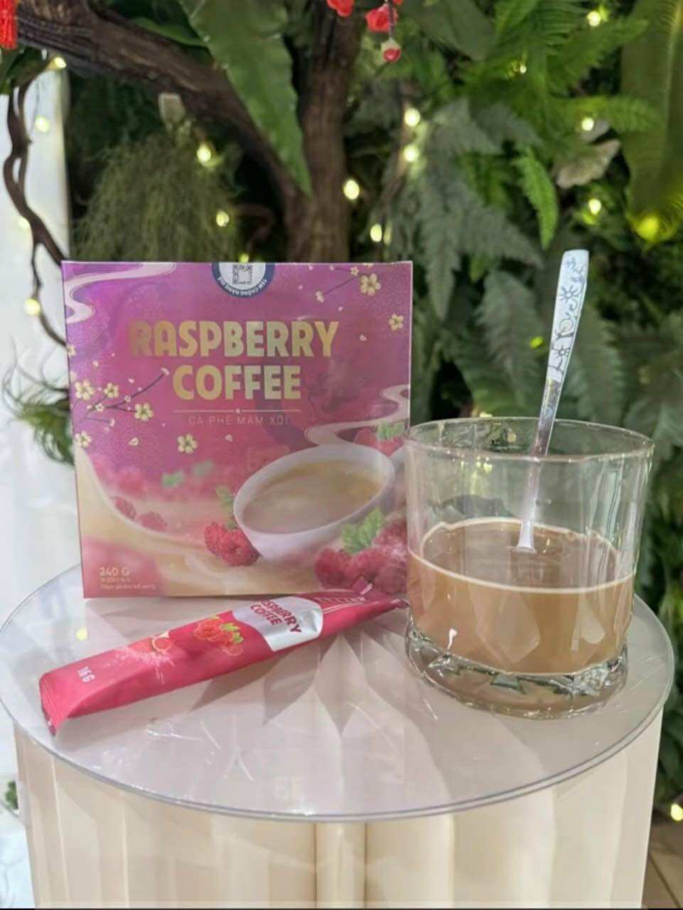 (Mẫu mới nguyên tem) Cà Phê Mâm Xôi đỏ Giảm Cân Raspberry Coffee Chính Hãng