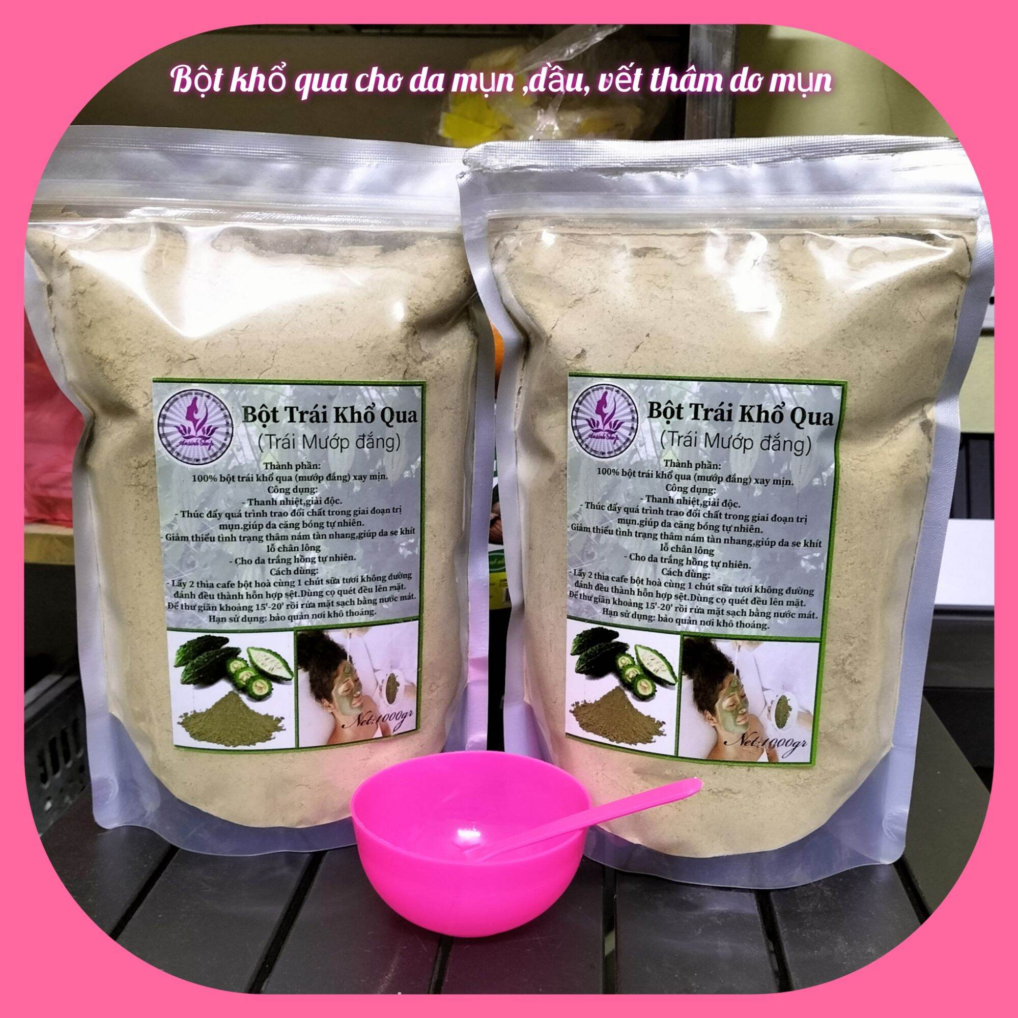 1kg bột khổ qua đắp mặt giảm mụn, trắng da /thải độc