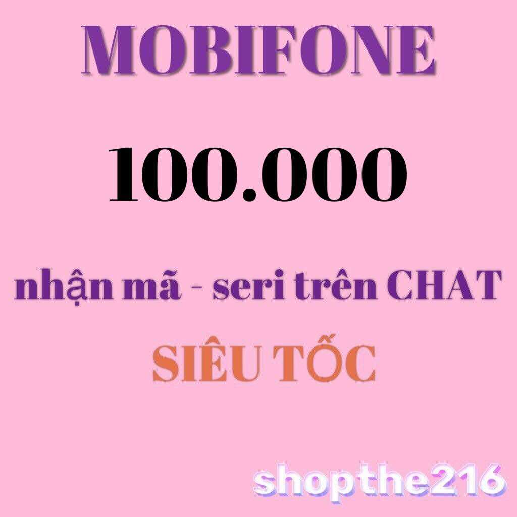 Mã thẻ MOBIFONE. - thời gian xử lý dưới 5 phút
