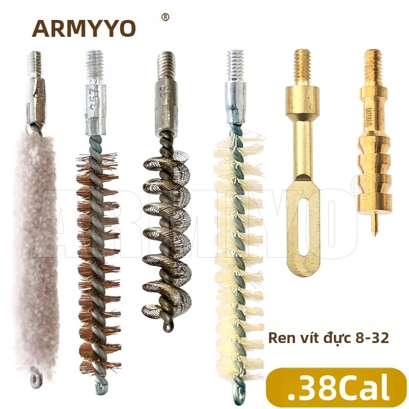 Bộ Dụng Cụ Vệ Sinh Ống Cứng Bằng Nylon Armiyo Bronze Với Que Bông, Dụng Cụ Kéo Ống Bằng Đồng Thau 4mm/5mm, Đầu Đồng Thau Cho Cỡ .17Cal ~ 12GA - 5