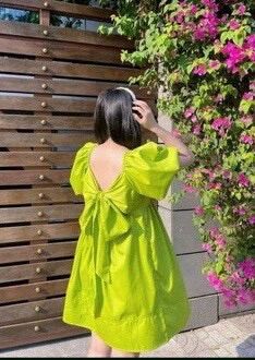 [Shop bigsize nữ 50kg-90kg] Đầm babyboll nơ lưng màu siêu cưng