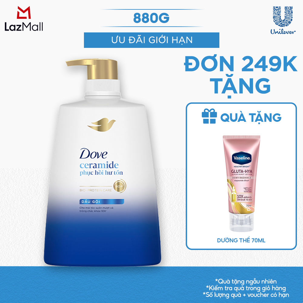 Dầu gội Dove Phục hồi hư tổn bổ sung Bio Protein Care tương thích với cấu trúc tóc 880g bao bì tùy đợt nhập hàng