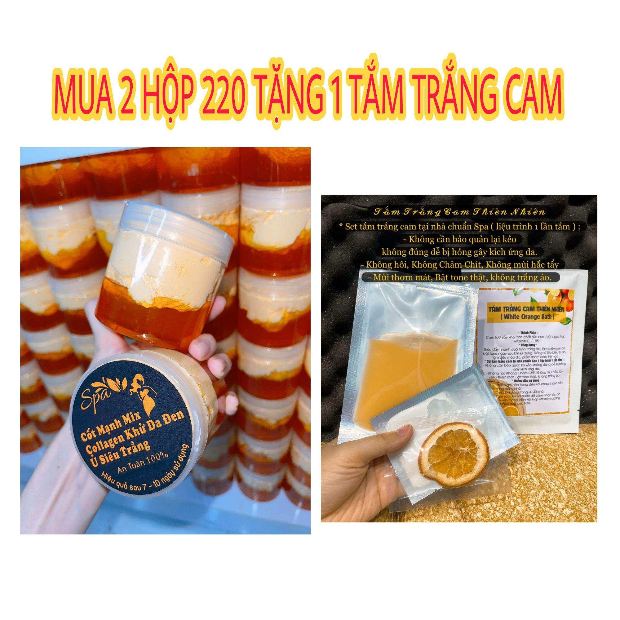 2 Hộp Body Cốt Thái Mix Colagen Thấm Nhanh Không Lộ Vâng Kem  [Hộp 220G] Tặng Tắm Trắng - MINHDANGD19