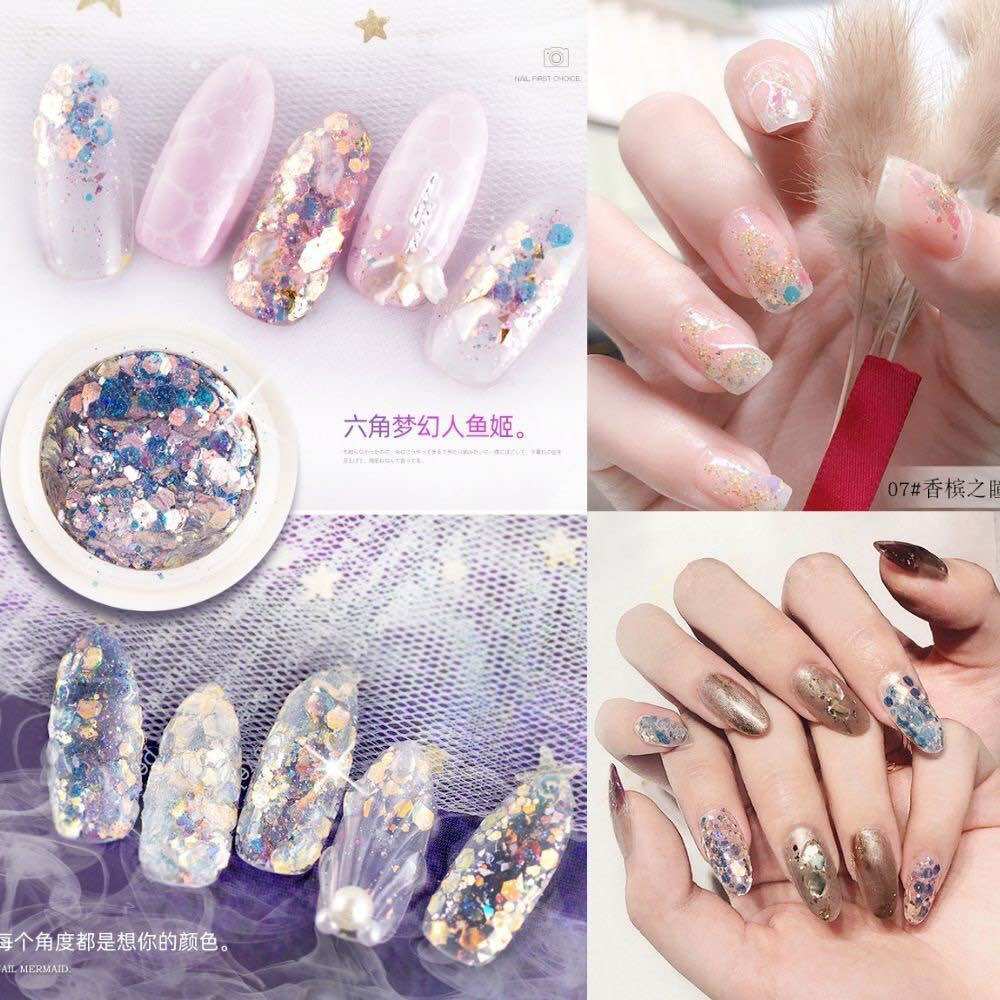 Khay nhũ vảy cá trang trí móng