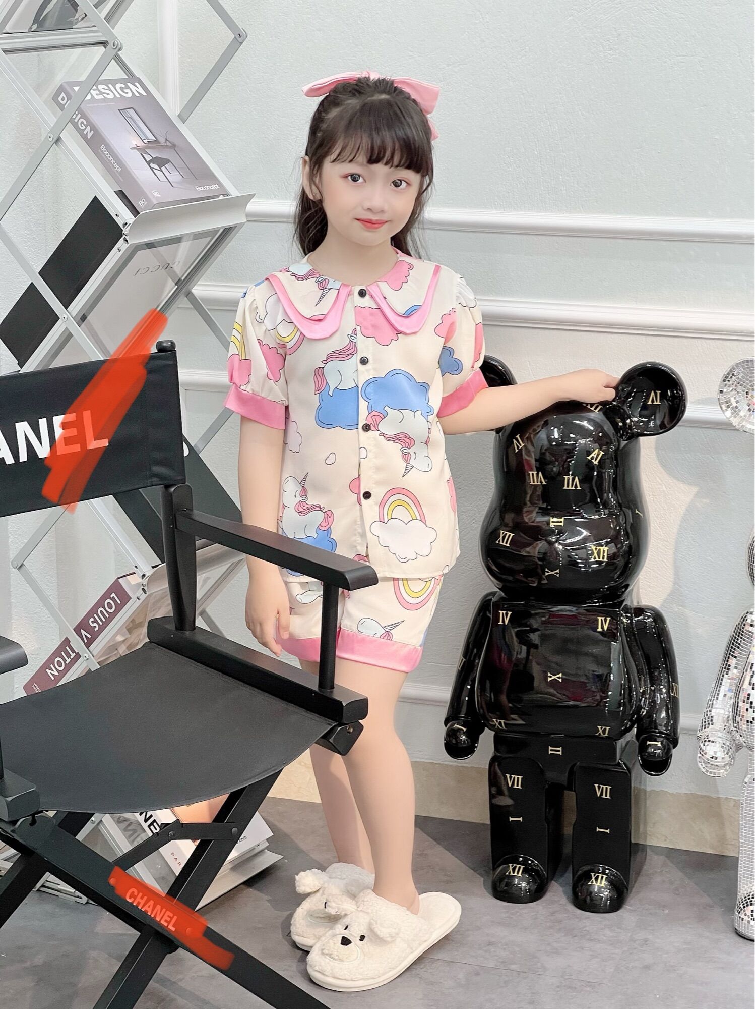 Bộ ngủ pijama cho bé chất lụa mango Size từ 15-36kg