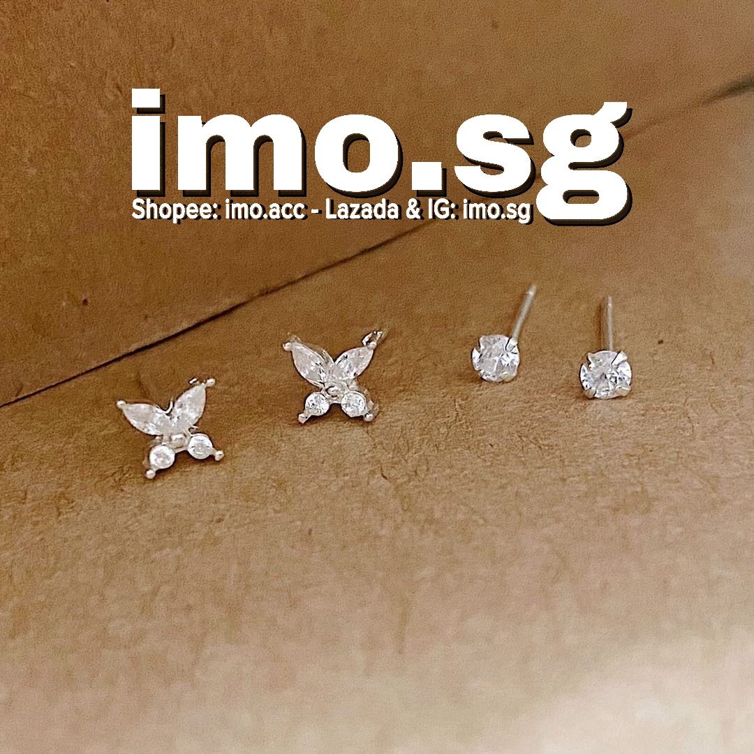 Set bông tai butterfly đá lấp lánh