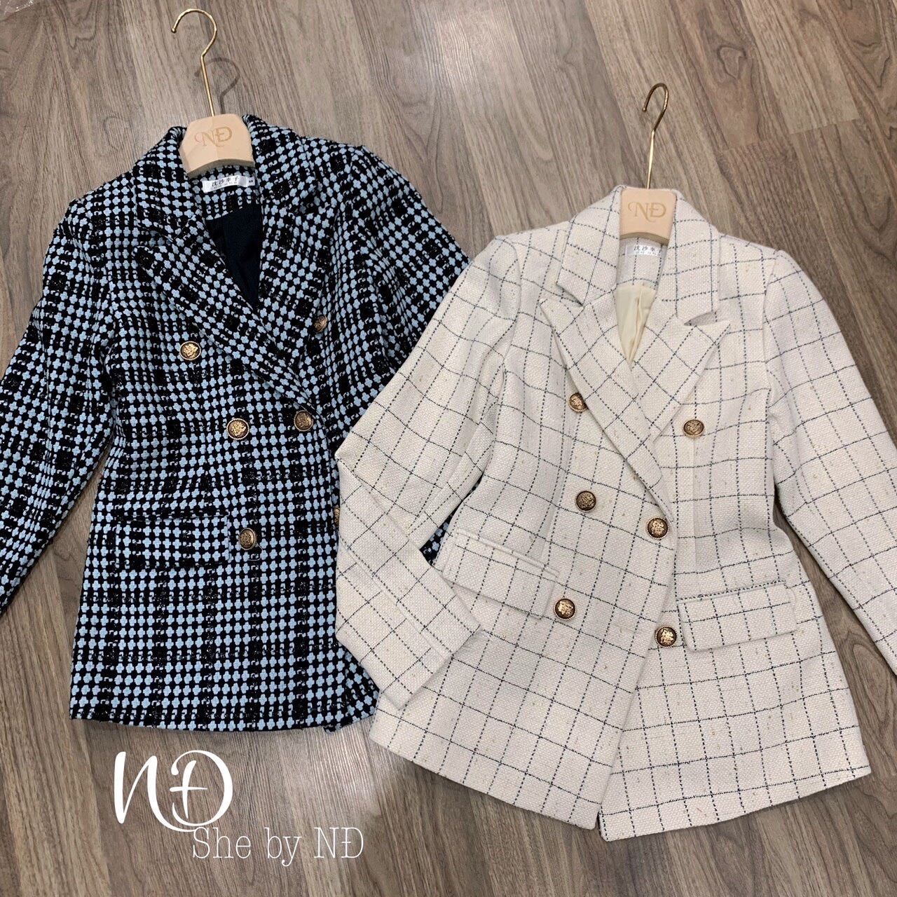 Áo vest blazer nữ dạ tweed nhũ chuẩn hàng cao cấp nữ