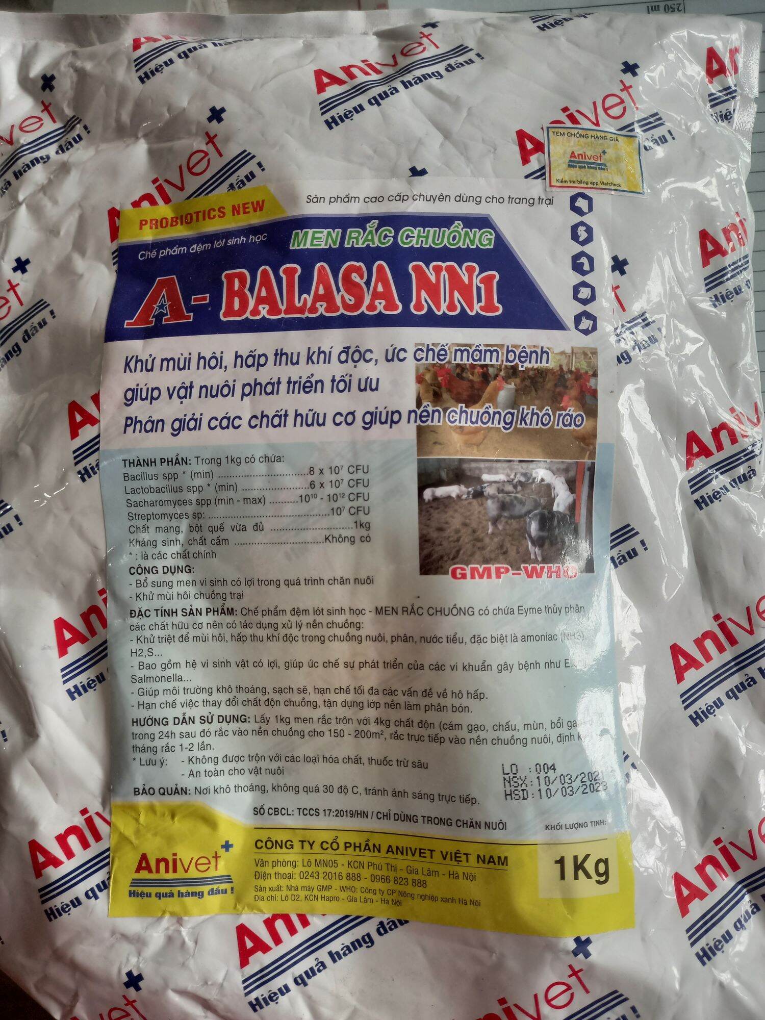 Men rắc chuồng balasa NN1, 1 KG