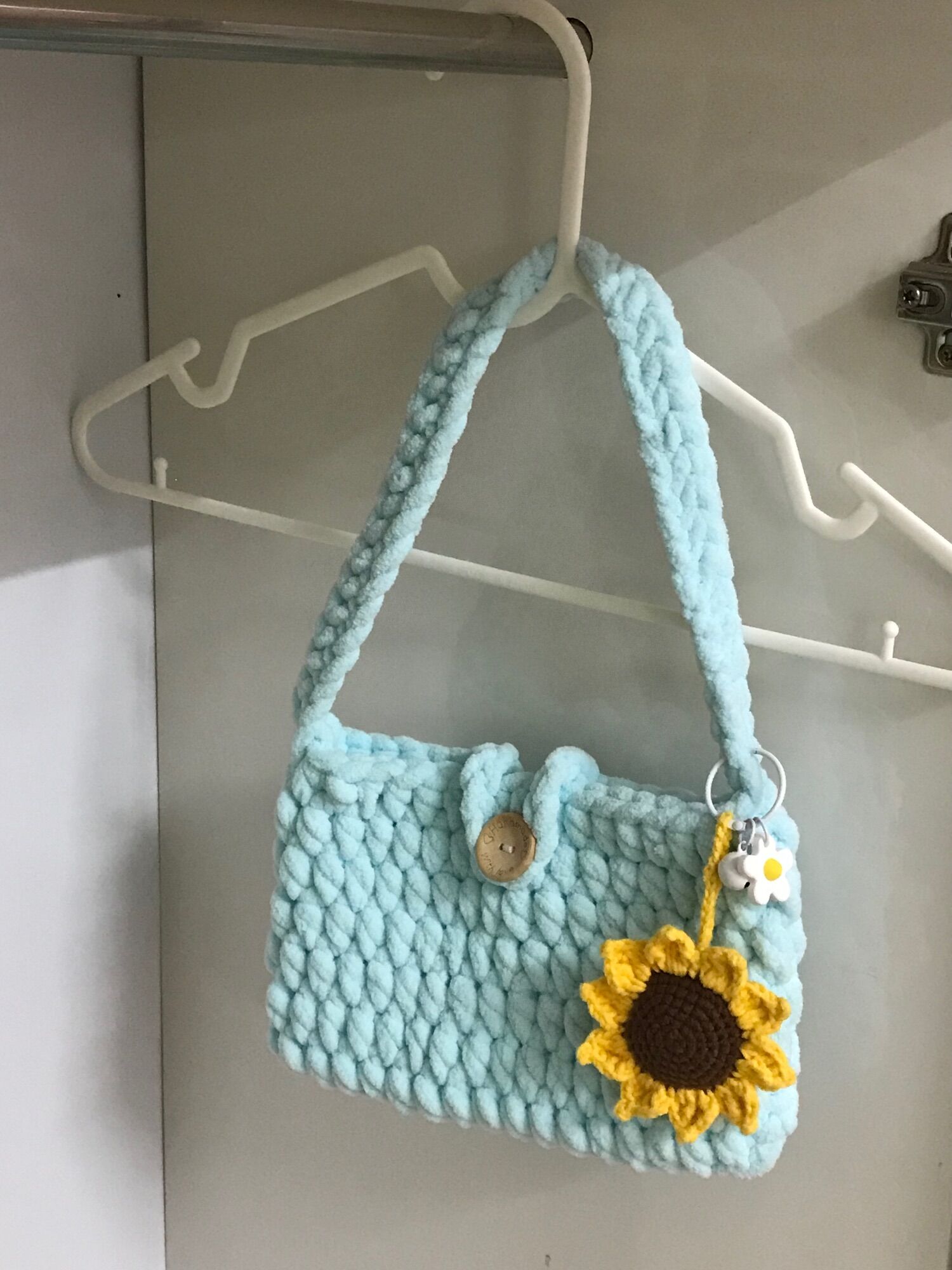 Túi len bông mềm - túi len nhung đũa handmade