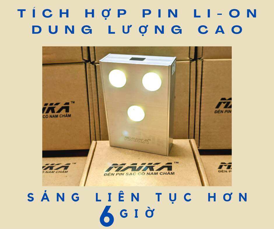Đèn pin mini nam châm cảm ứng siêu sáng Maika 3led Type C