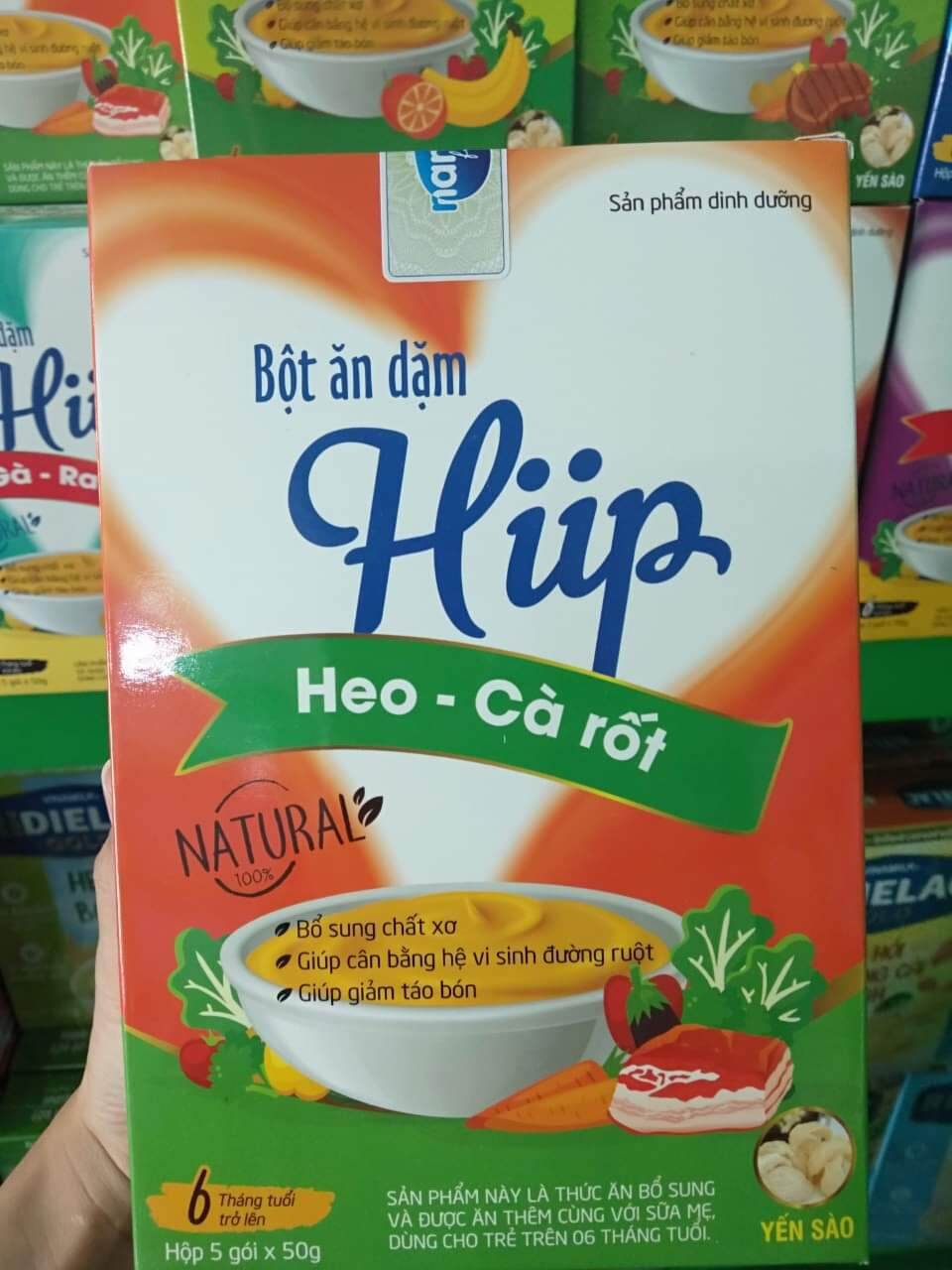Bột Ăn Dặm Hiip ( đủ 7 vị cho bé từ 4 tháng trở lên )đã đổi mẫu vỏ mới từ vỏ giấy sang vỏ lon bioble'A+