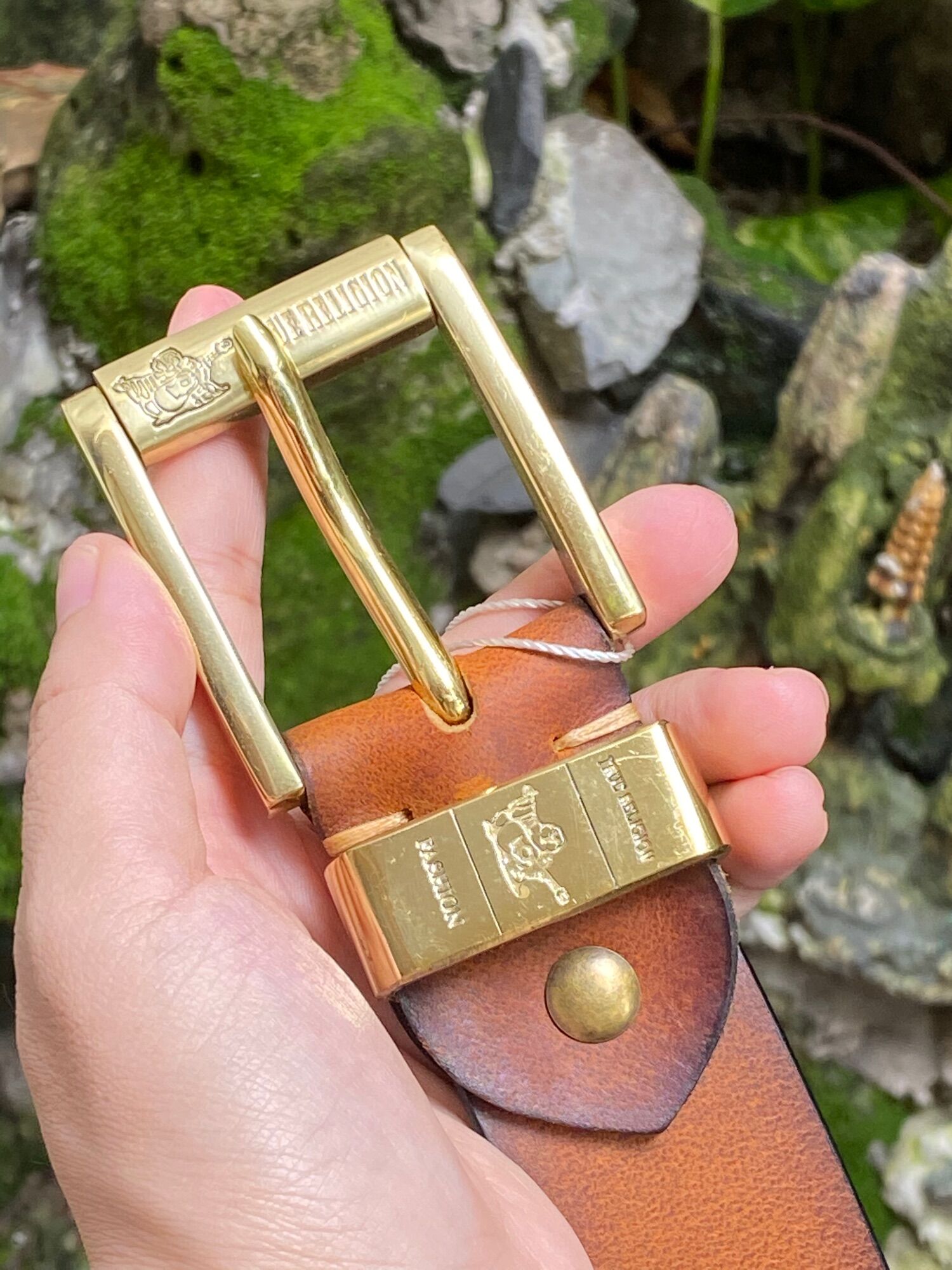 Dây Da /Thắt Lưng Da Sáp In Chữ 4cm S15