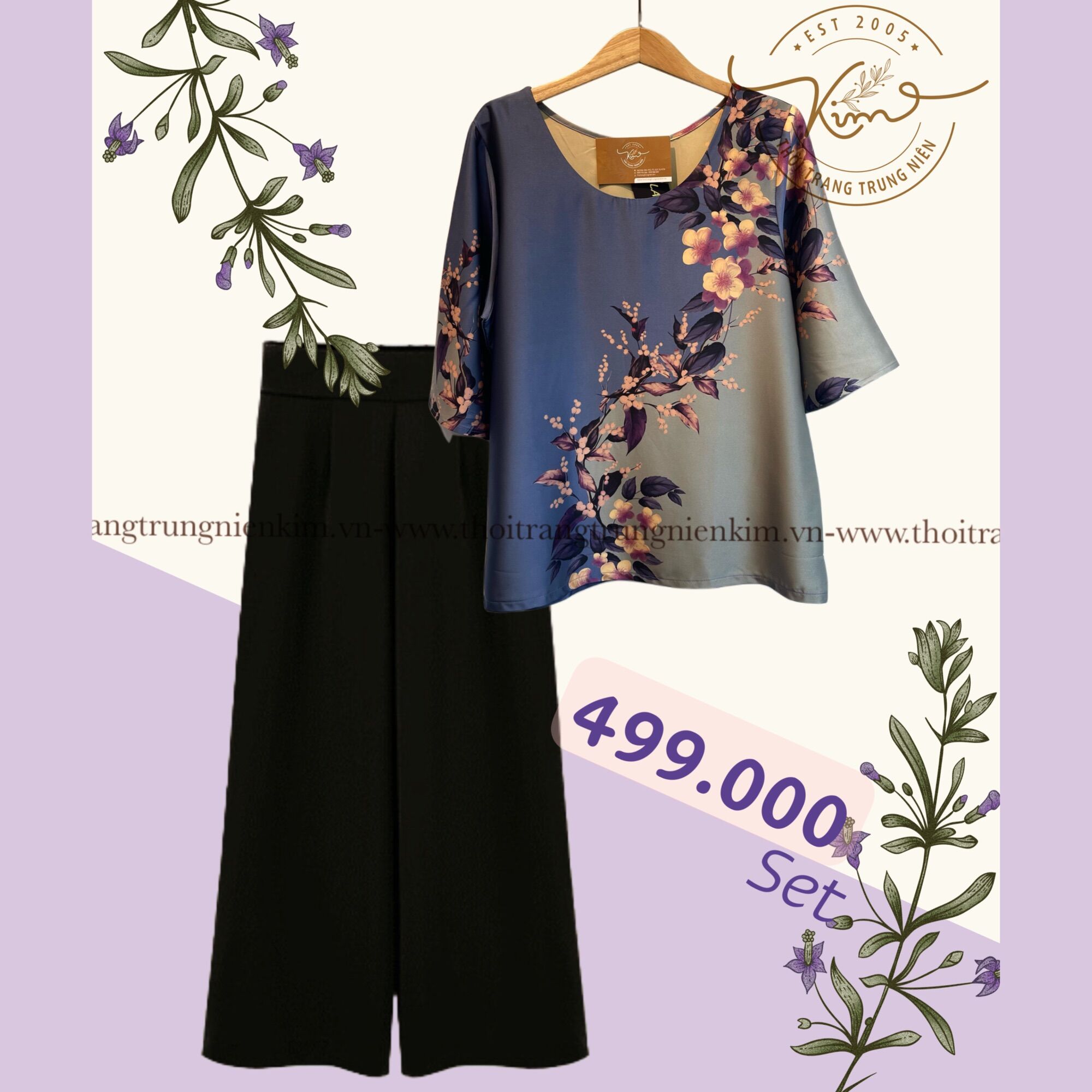 Áo lụa trung niên sang trọng Bigsize