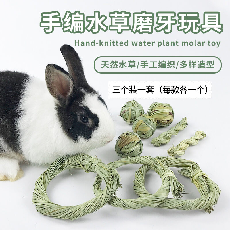 Đồ chơi cỏ nước thủ công mài răng thỏ cho thú cưng đồ chơi mài răng chuột chinchilla chuột hamster bóng cỏ chuỗi cỏ thanh mài răng