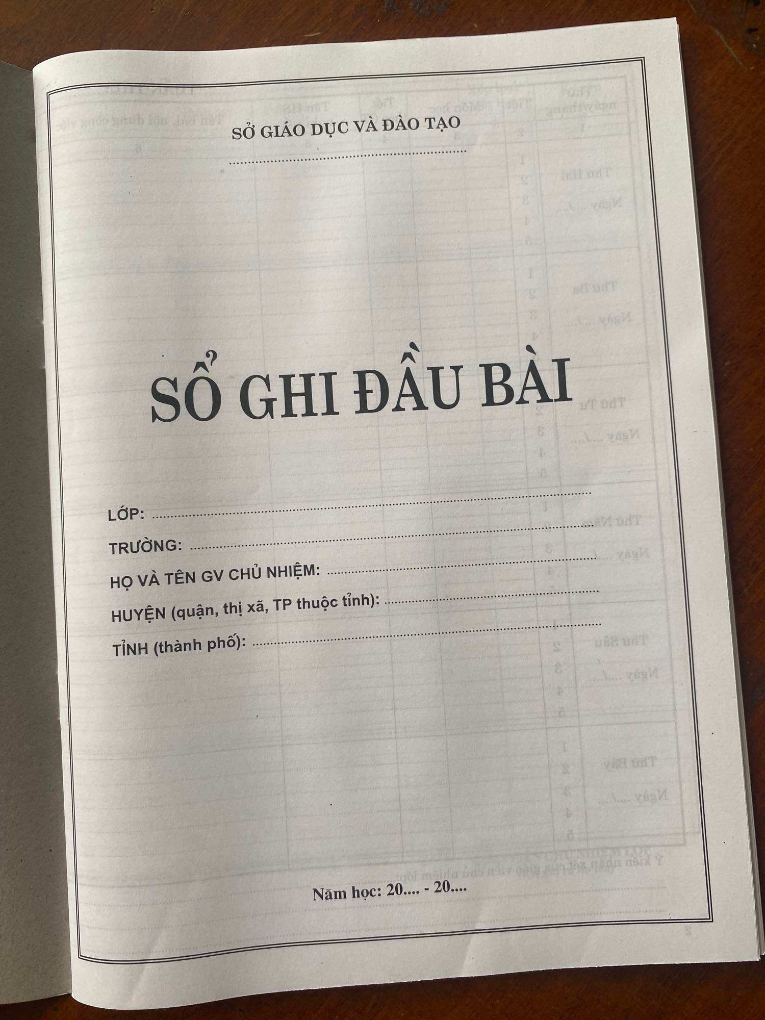 Sổ Ghi Đầu Bài