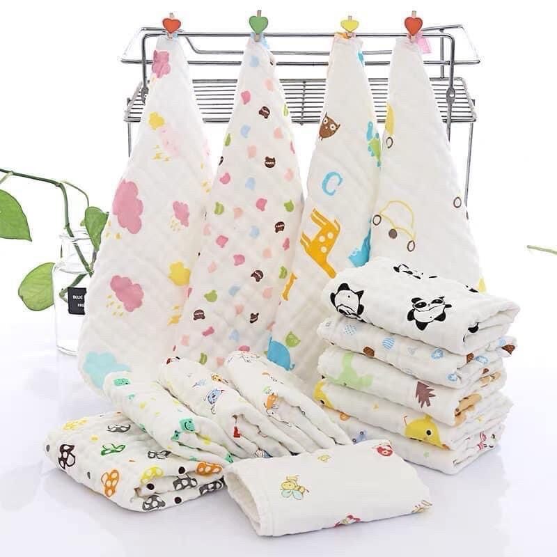 SET 5 KHĂN MẶT, KHĂN SỮA 6 LỚP CHO BÉ