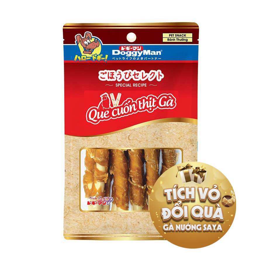 Snack cho chó que cuốn thịt gà Doggyman 10 cây