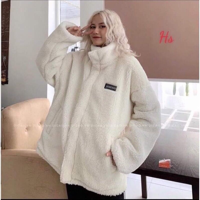 Áo khoác lông in logo siêu hott