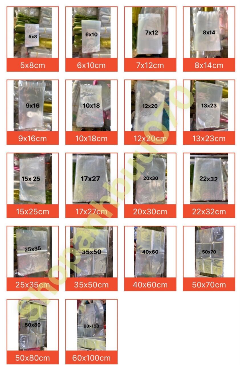 100g túi kiếng pp đủ kích cỡ