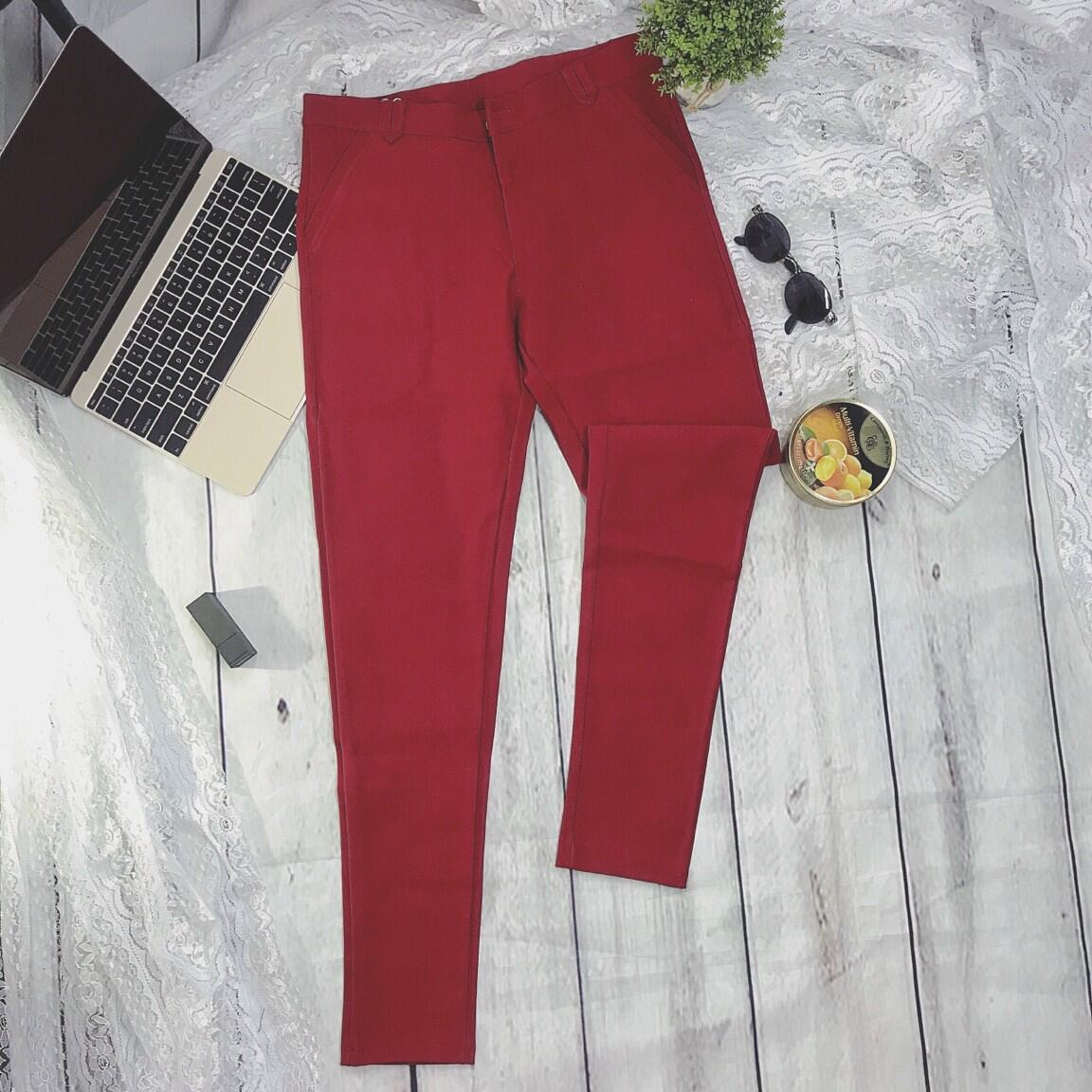 Quần tây trơn công sở cotton co giãn. 