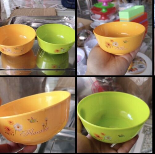 🍚 Set 10 Chén Ăn Cơm HOA CÚC, Nhựa Dẻo (Rộng 11cm, hình thật)