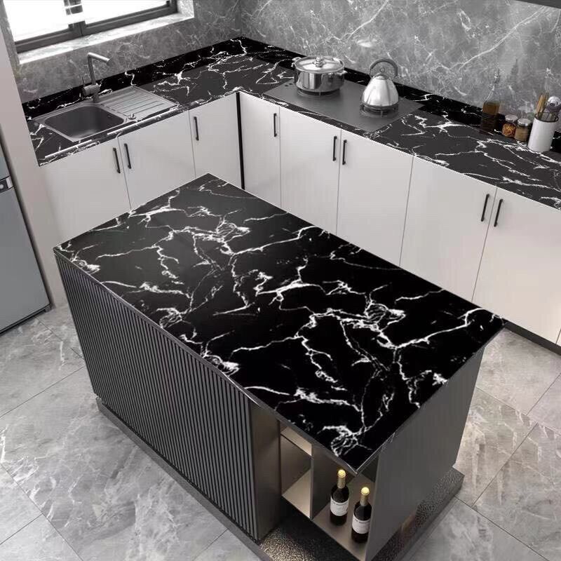 Giấy dán tường dán bếp vân đá cuộn dài 5m rộng 60cm