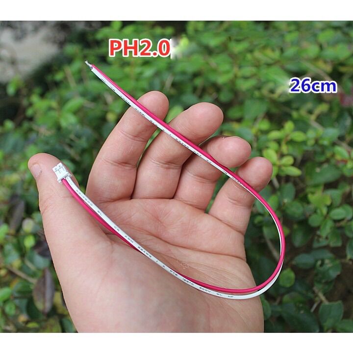 Dây điện jack ph2.0 vỏ dây 22awg chịu nhiệt độ cao, độ dài 26cm