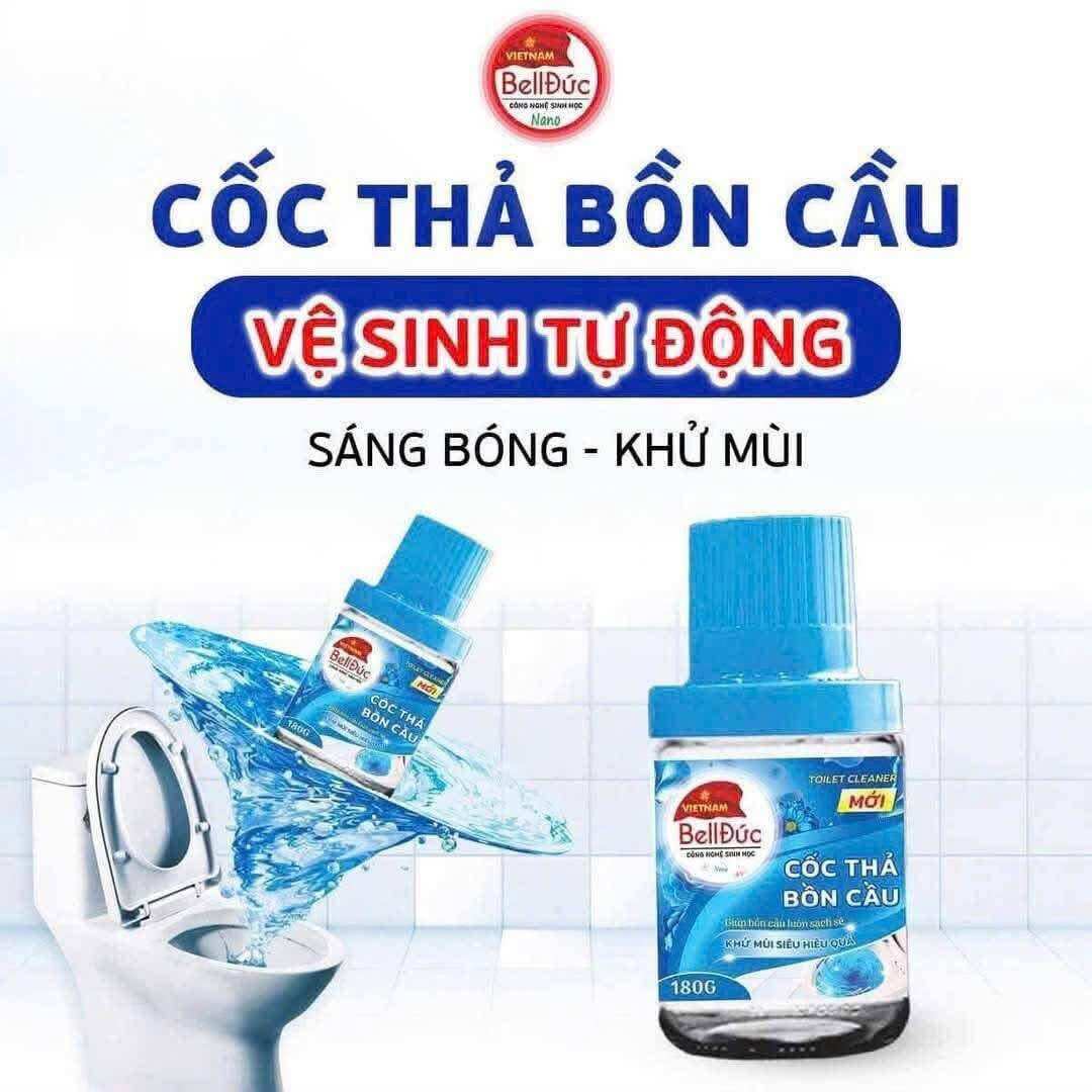 Bell Đức Cốc Thả Bồn Cầu Vệ Sinh Tự Động Sáng Bóng Khử Mùi | Sáng bóng - Khử mùi | Kệ toilet | 1800ml