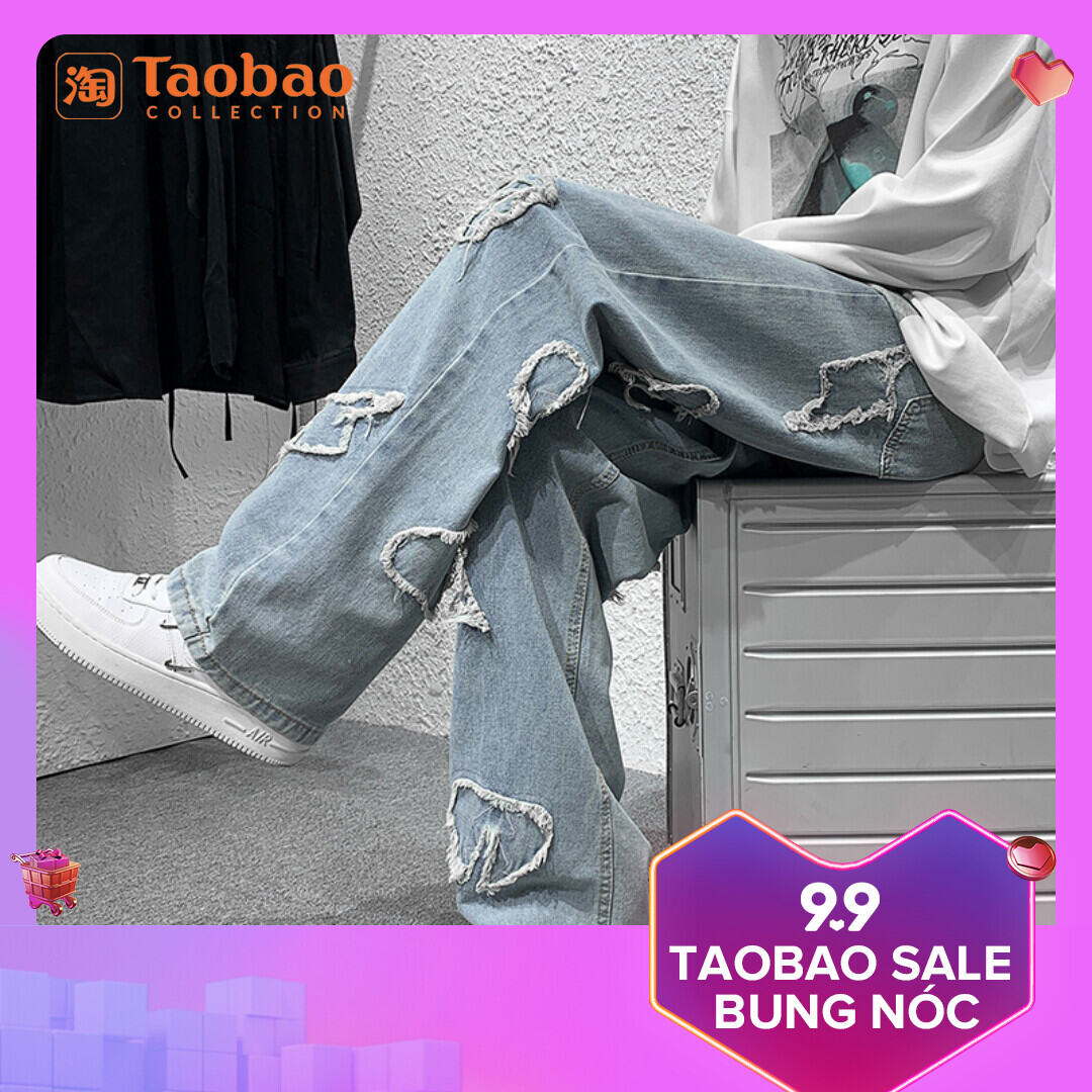 Quần Bò Ống Đứng Xuân Hè Quần Trào Lưu Cổ Điển Đẹp Trai Cá Tính Hiphop Thương Hiệu Sành Điệu Nổi Tiếng Trên Mạng Instagram Rộng Rãi Cảm Giác Rủ Xuống Cho Nam