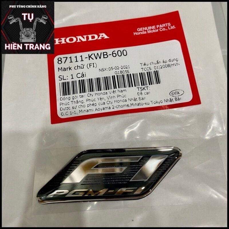 Tem pgm fi- mark chữ fi màu đen chính hãng honda việt nam