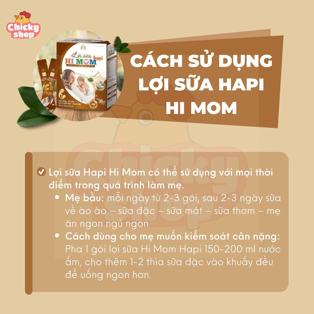 Cao lợi sữa HIMOM (chè vằng, cỏ cà ri, cỏ sữa, mêthi ấn độ)- hộp 30 gói